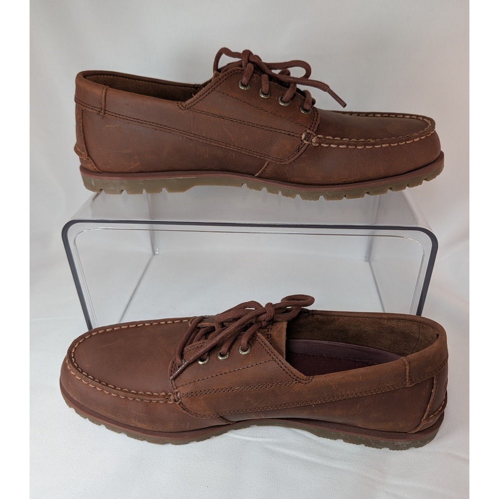 Sperry Top-Sider Mens A/O Lug Bungee Brown Leather Boat Shoes Size 13 M
